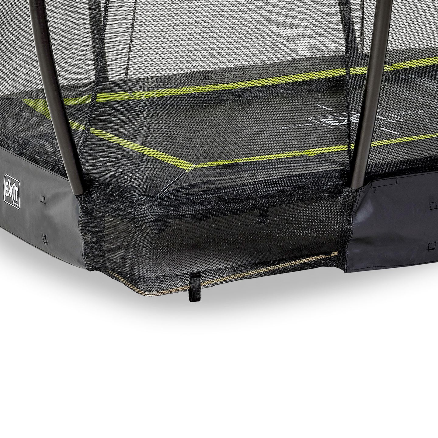 Silhouette Bodentrampolin 153x214cm mit Sicherheitsnetz - schwarz