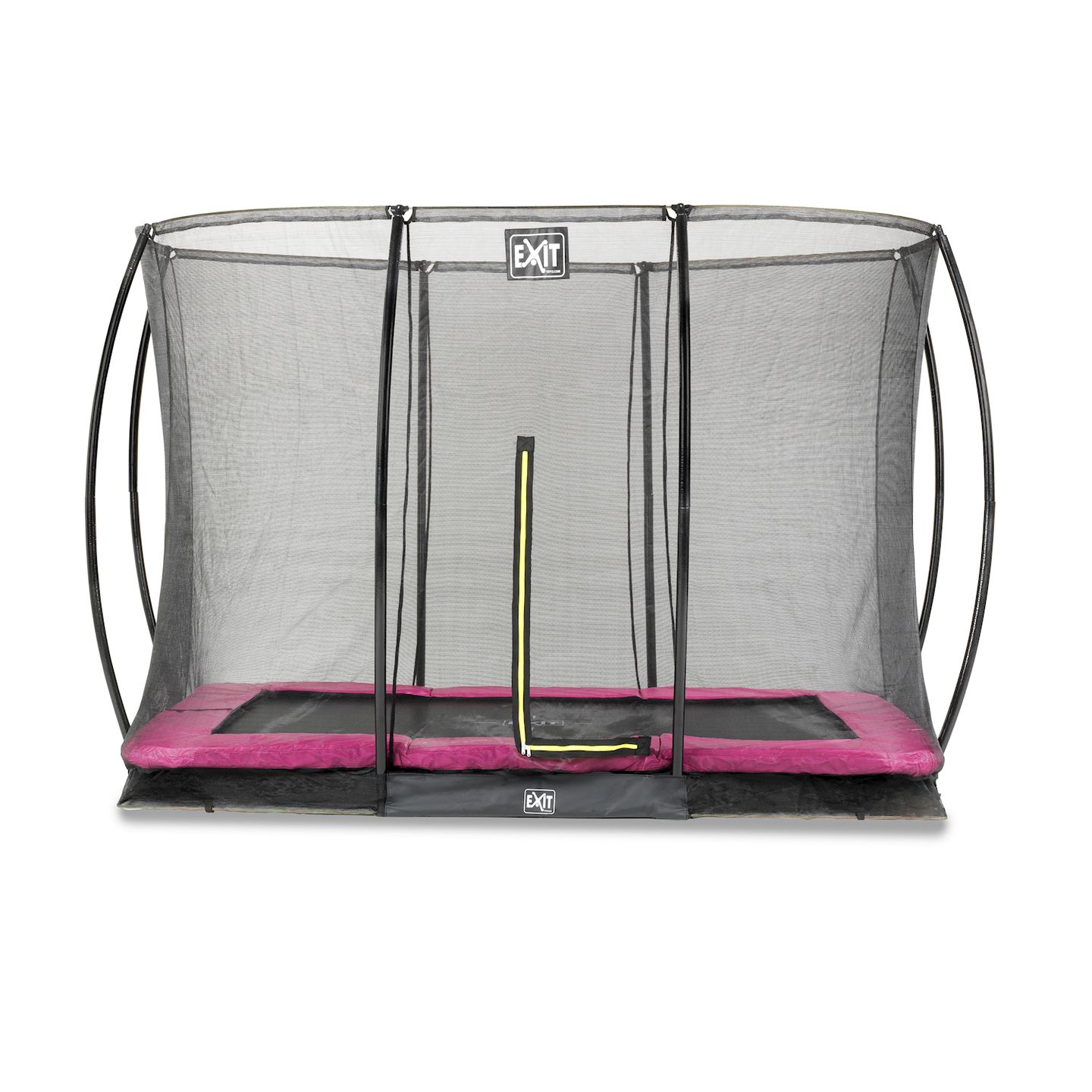 Silhouette Bodentrampolin 214x305cm mit Sicherheitsnetz - rosa