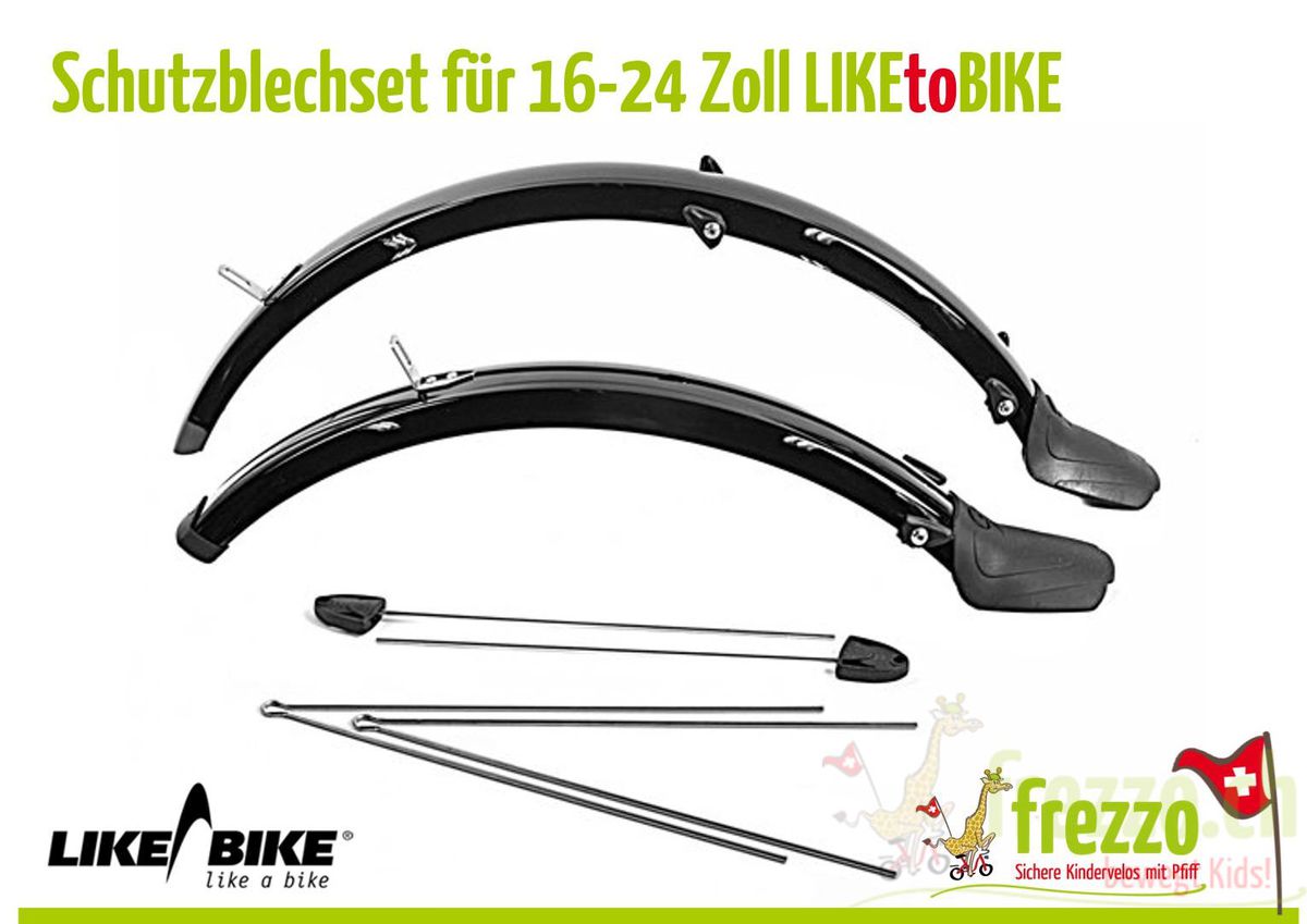 Schutzblech Set Schwarz für LIKEtoBIKE 20