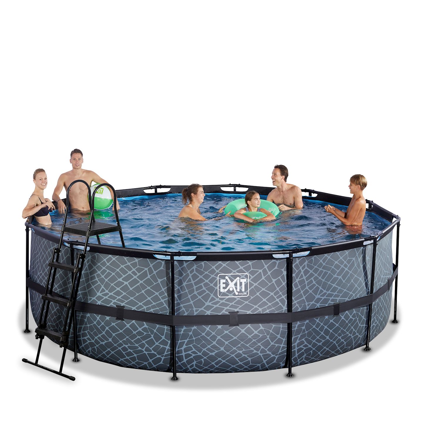 Pool inkl. Sandfilterpumpe 427x122 cm - Stone