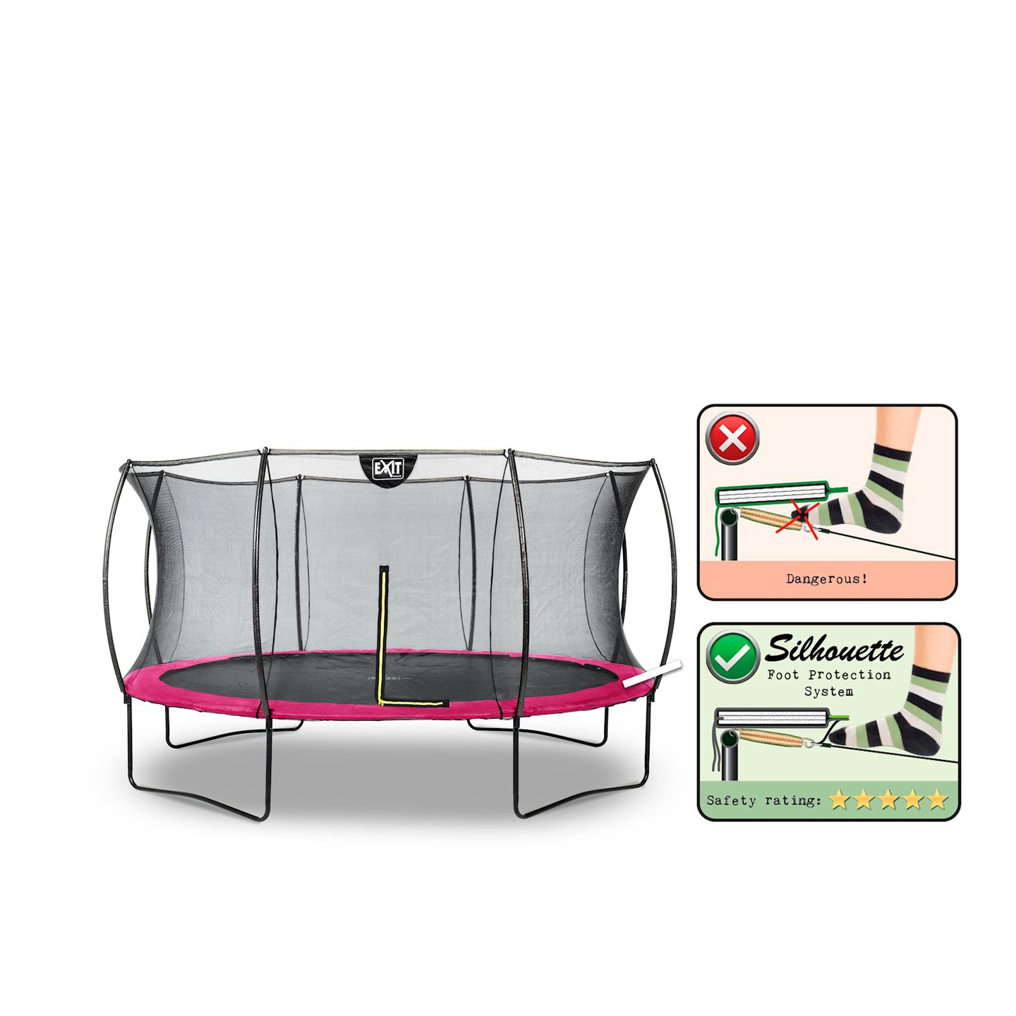 Silhouette Trampolin ø427cm - rosa